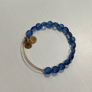 Authentic Alex and Ani Gold Bracelet Bangle - Blue Beads